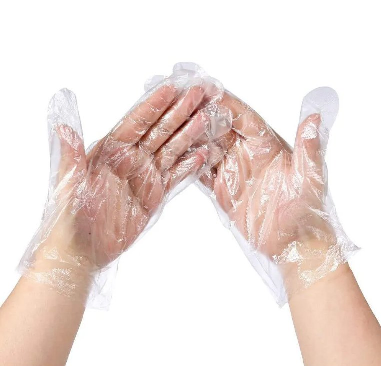 0.7g Disposable HDPE PE Gloves Multi-Purpose Clean 100 PCS Per Bag