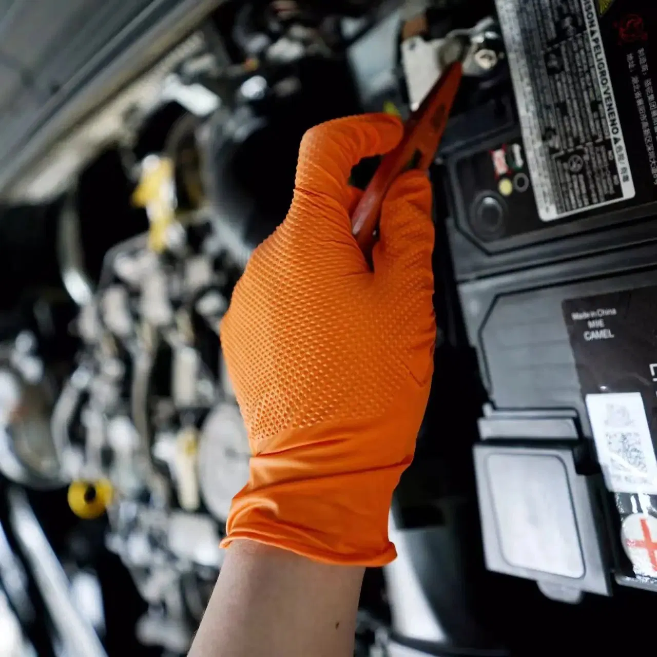 Diamond Textured Grip Nitrile Gloves 7mil 8mil with CE Certficated