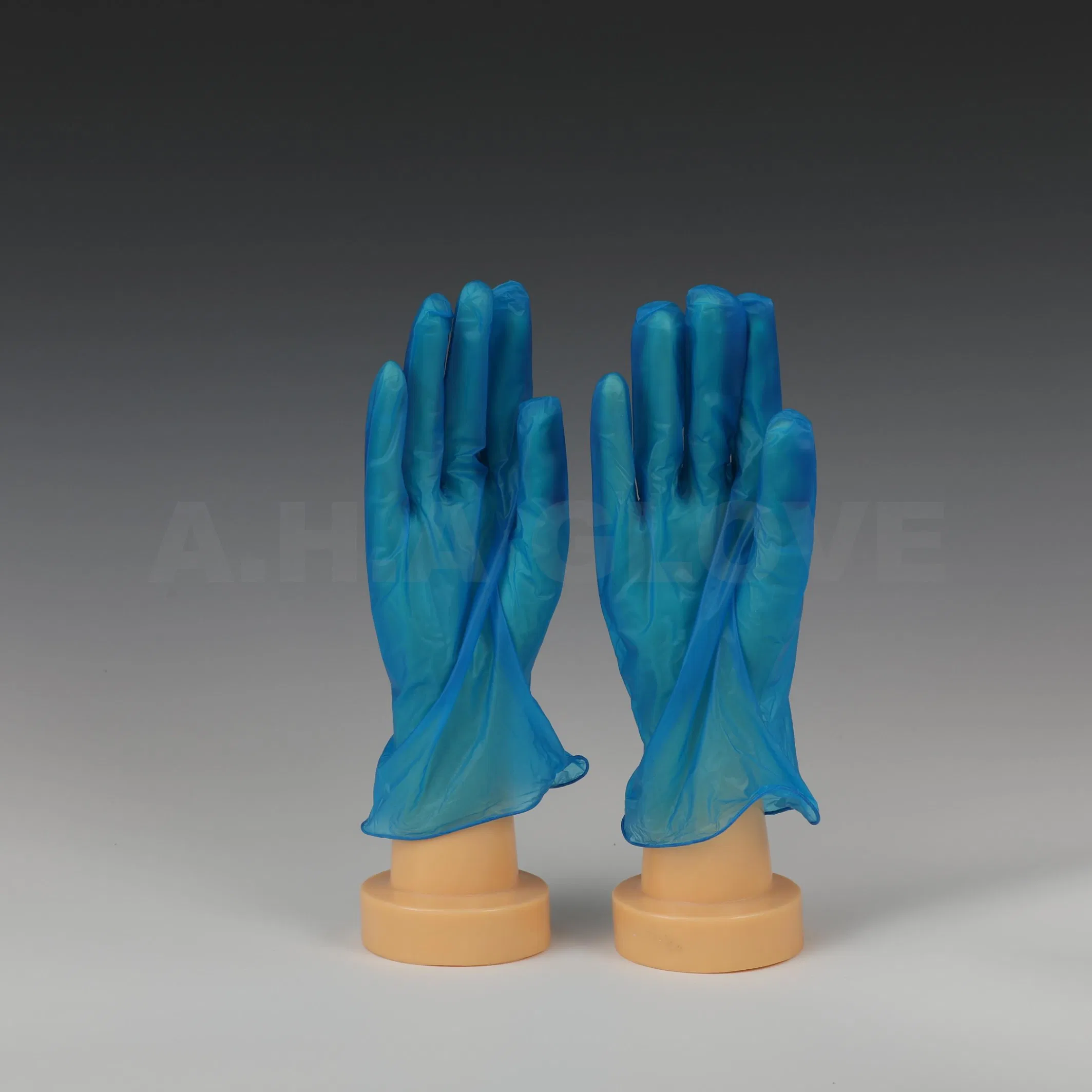Disposable Blue Vinyl Gloves Powder Free Powdered Food Grade Transparent Plastic PVC Gloves for Safe Food Contact