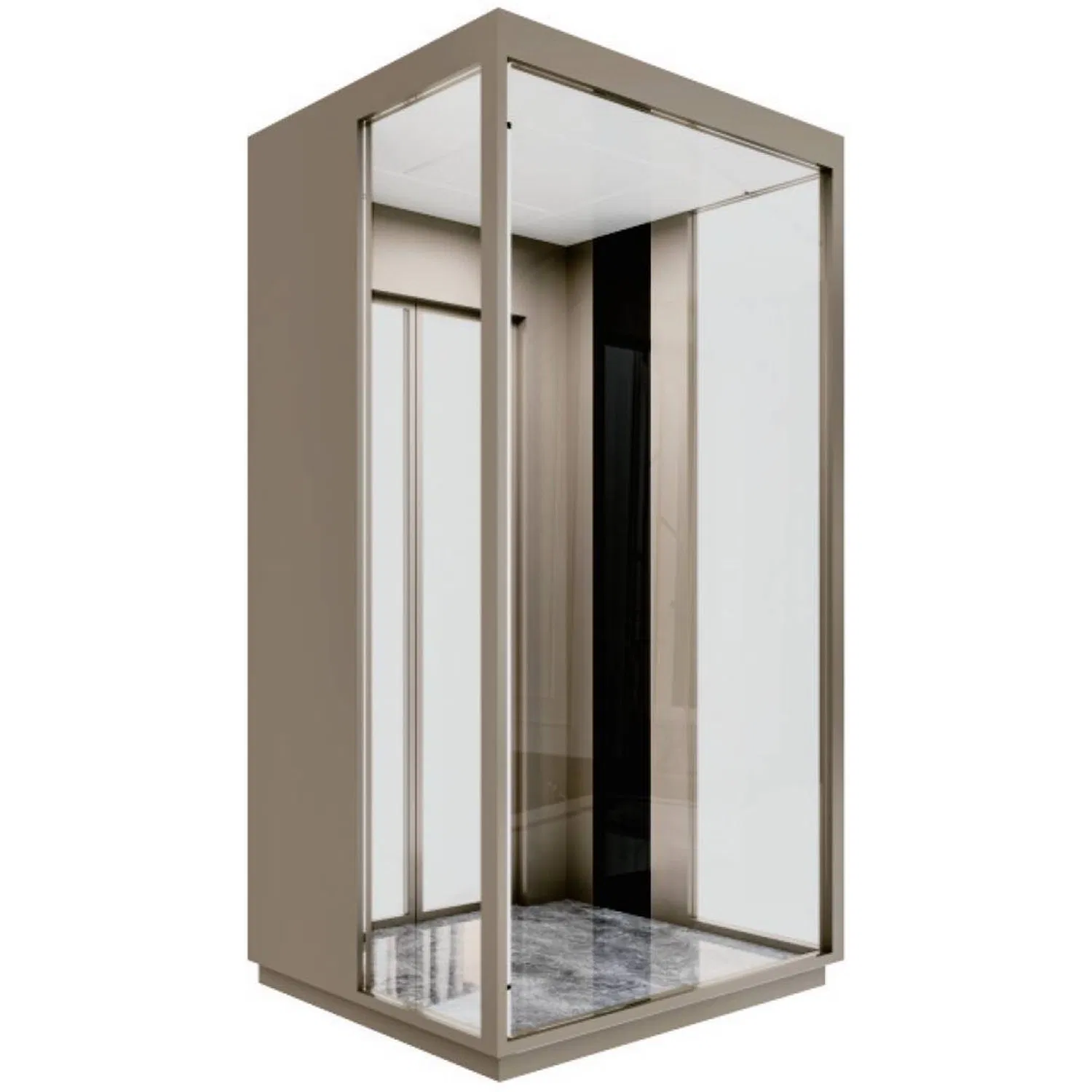 Stainless Steel Gearless AC Traction Passenger Elevator Lift with PVC Floor for Indoor/Outdoor Villa Home Use