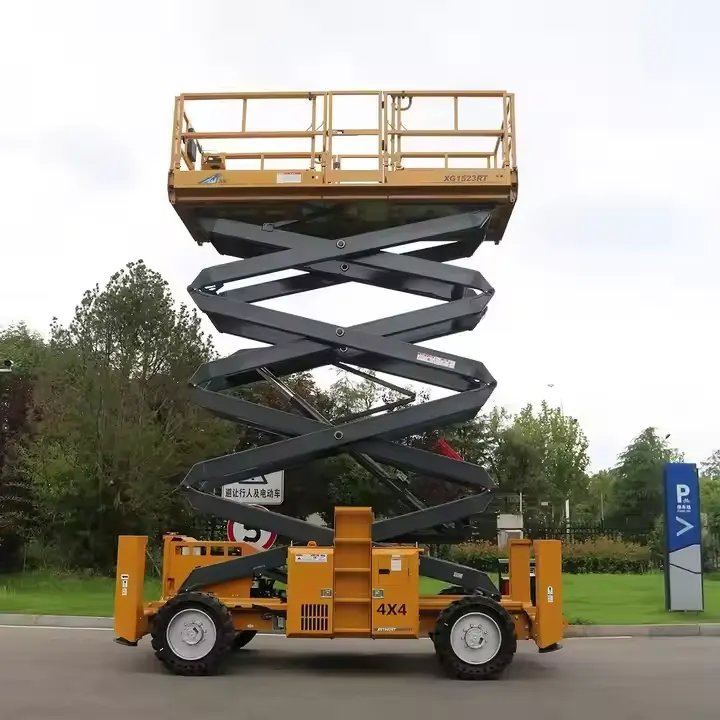 Maxizm Fast Delivery Xg1523rt off-Road Scissor Lift 15m Aerial Work Platform Fast Delivery