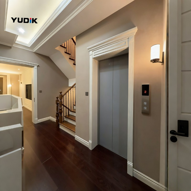 Compact Traction Home Lift for Narrow Villa Space Installation