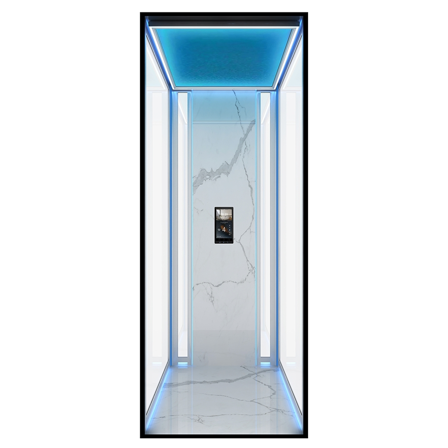 Ultra-White Tempered Explosion-Proof Glass Home Villa Elevator Lift