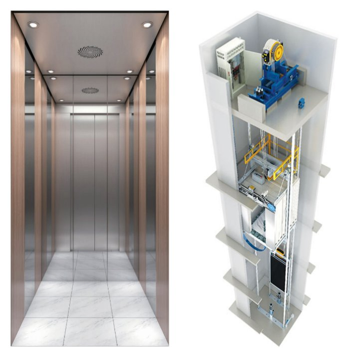Steel Ceiling 400kg Home/Hotel Passenger Machine Roomless Mrl Lift Elevator