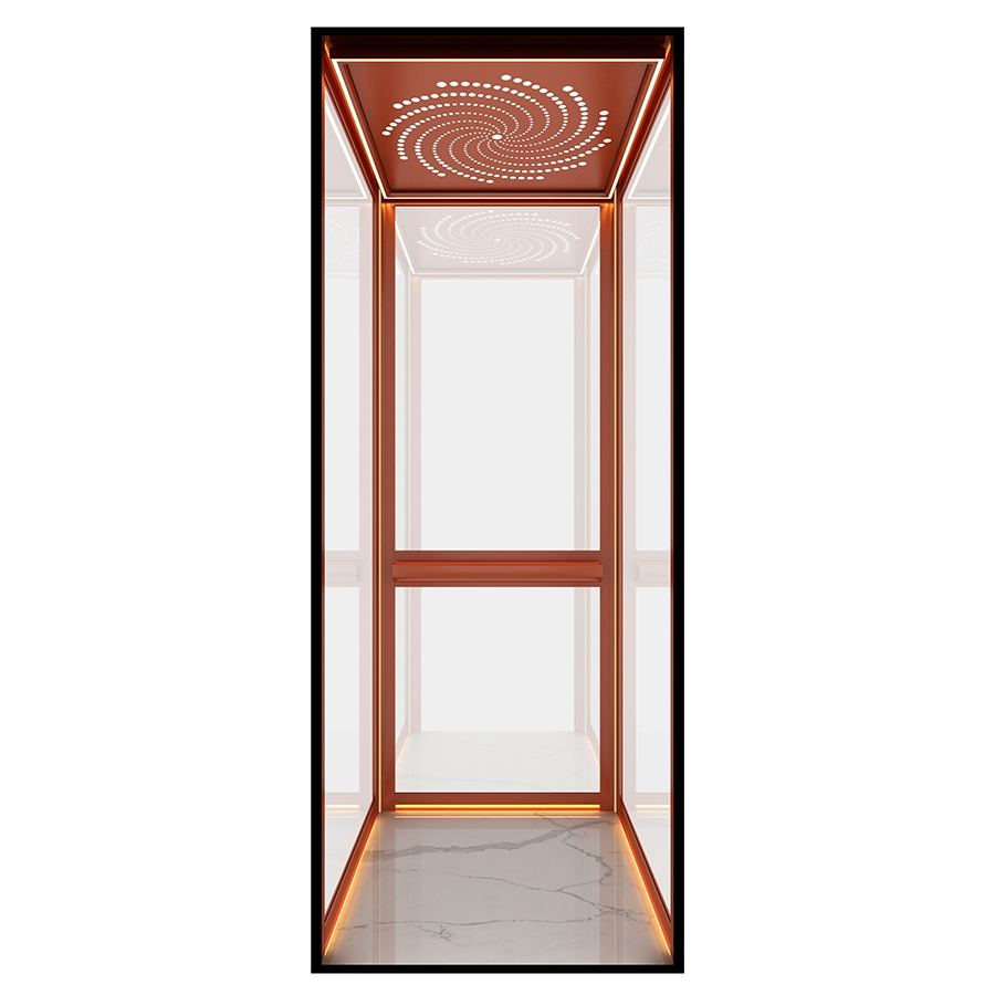 Ultra-White Tempered Explosion-Proof Glass Home Villa Elevator Lift