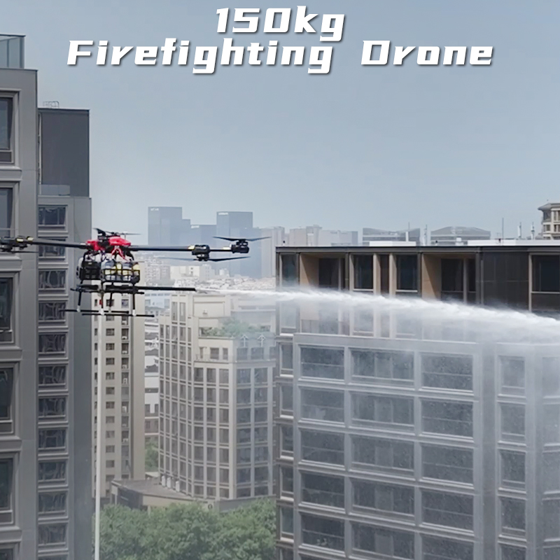 Professional Fire Fight Rescue Dron Grande Long Range 150kg Heavy Duty Payload Industrial Fire Fighting Drone with Firefighting Extinguisher Bomb
