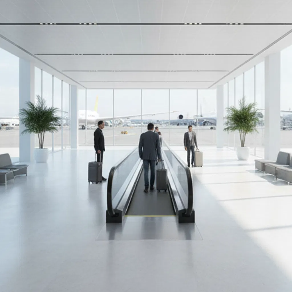 Customizable Step Road Linear Moving Walkway for Indoor Transportation