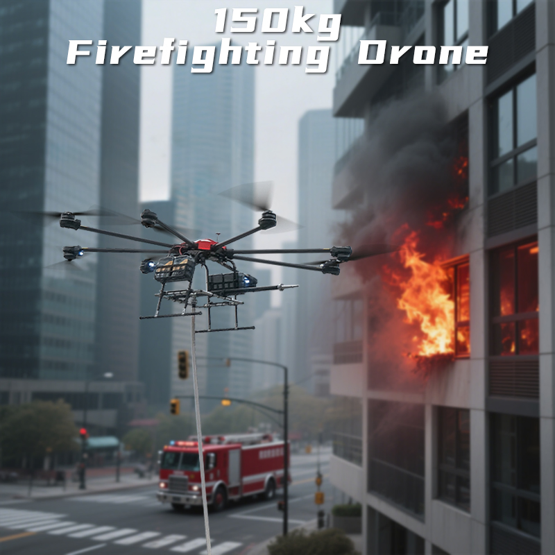 New Chinese 150kg Firefighting Extinguisher Load Lift Delivery Transport Heavy Duty Fire Fight Drone Price for Sale