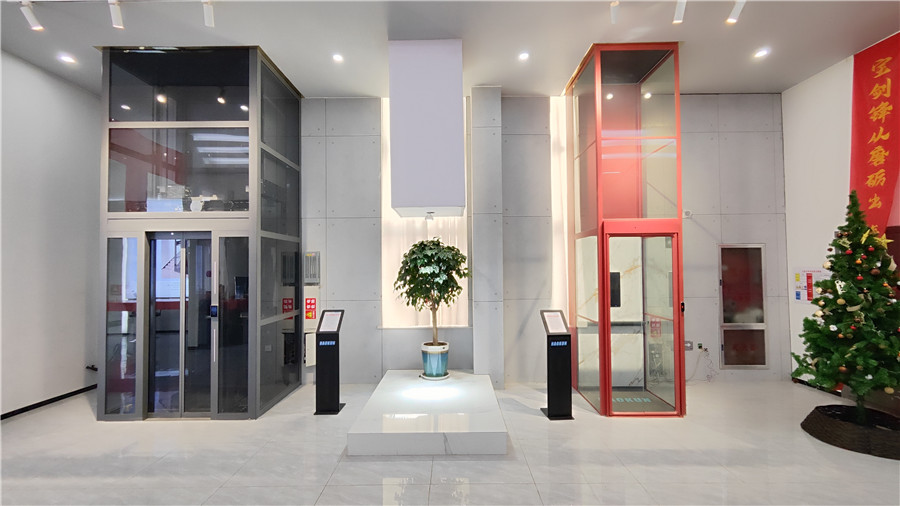 Finished elevator product ready for export from Vanguard Lift manufacturing facility