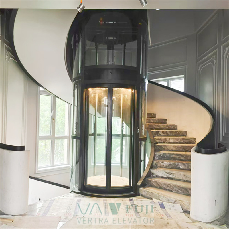 450kg 500kg Mini Passenger Elevator Inside Traction Cottage Lift for Villa Outside