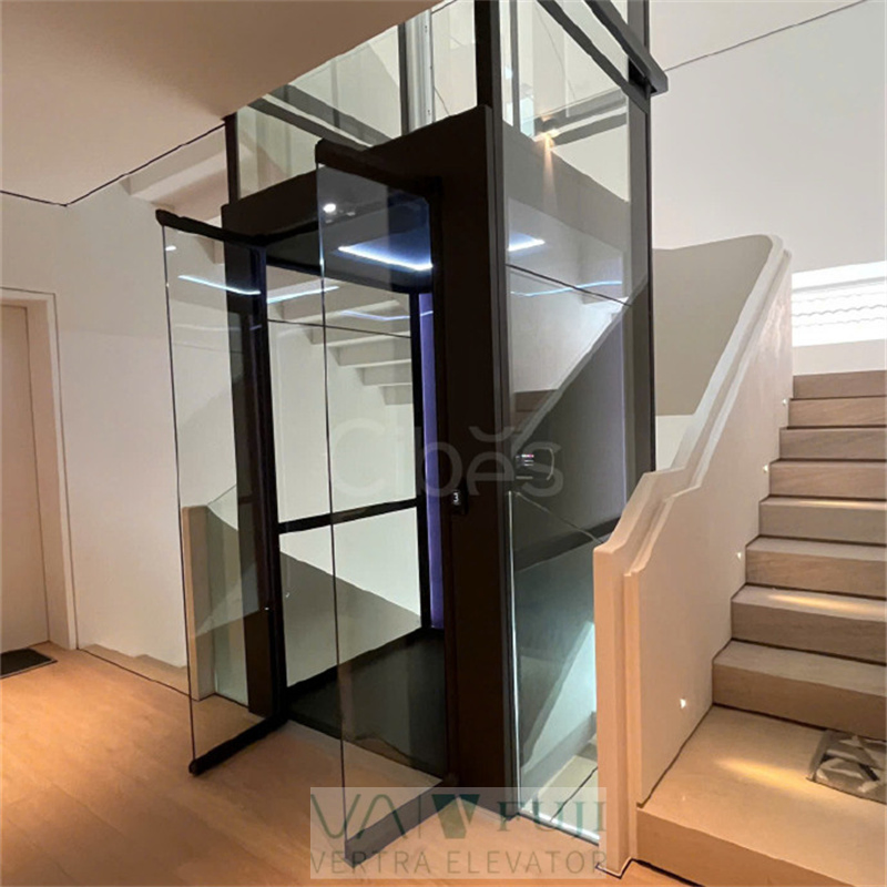 450kg 500kg Mini Passenger Elevator Inside Traction Cottage Lift for Villa Outside