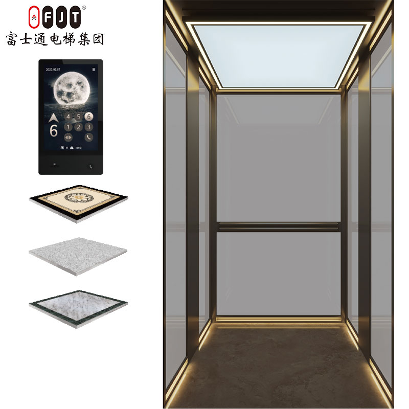 Fujithrough Energy-Saving Traction Type Lightweight Vvvf Villa Lift for Villa Resorts