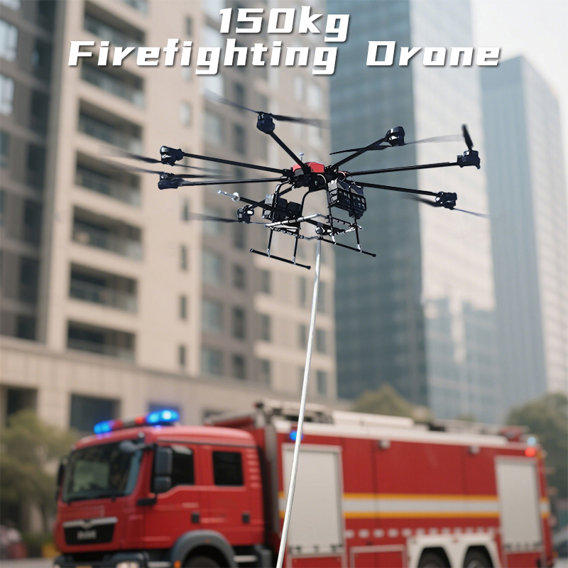 China 150kg Heavy Lifting Industrial Dron PARA Incendios Fire Suppression Fighting Drones Firefighting Drone Bomberos for Fire Departments Service with Camera