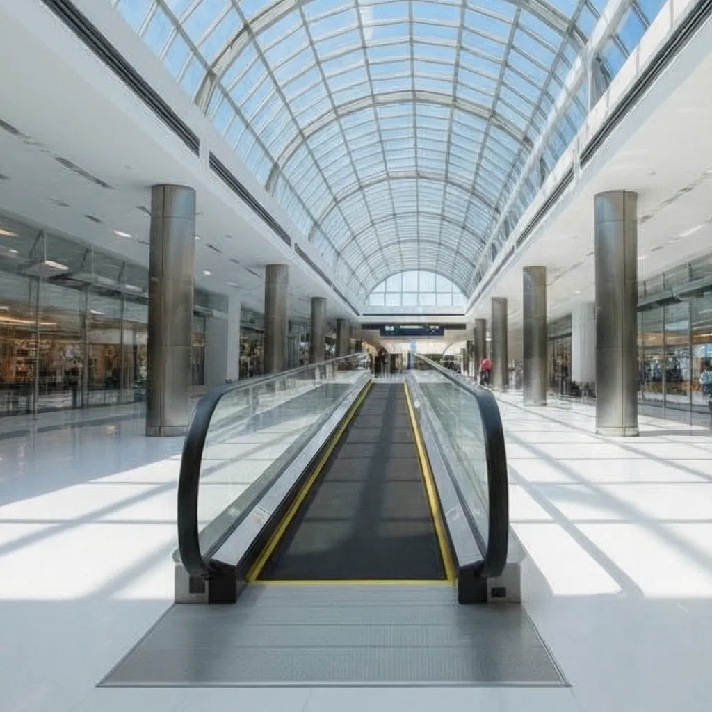 Customizable Step Road Linear Moving Walkway for Indoor Transportation