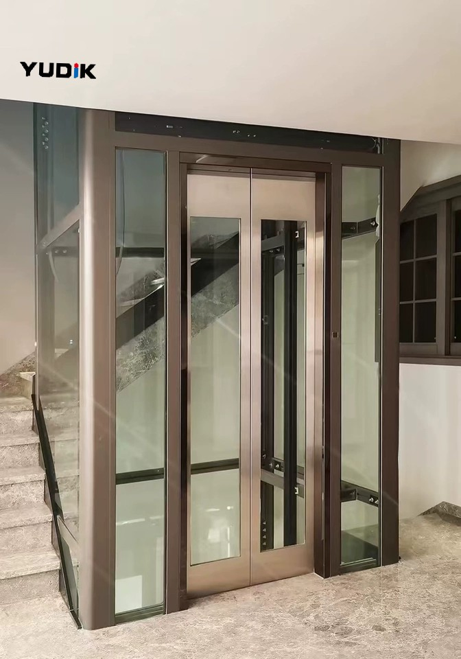 Compact Traction Home Lift for Narrow Villa Space Installation