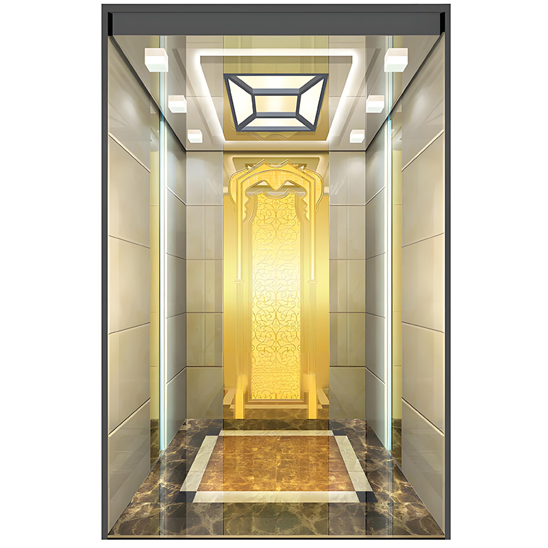 Machine Roomless Gearless Commercial Elevator Luxury Cabin for Passenger