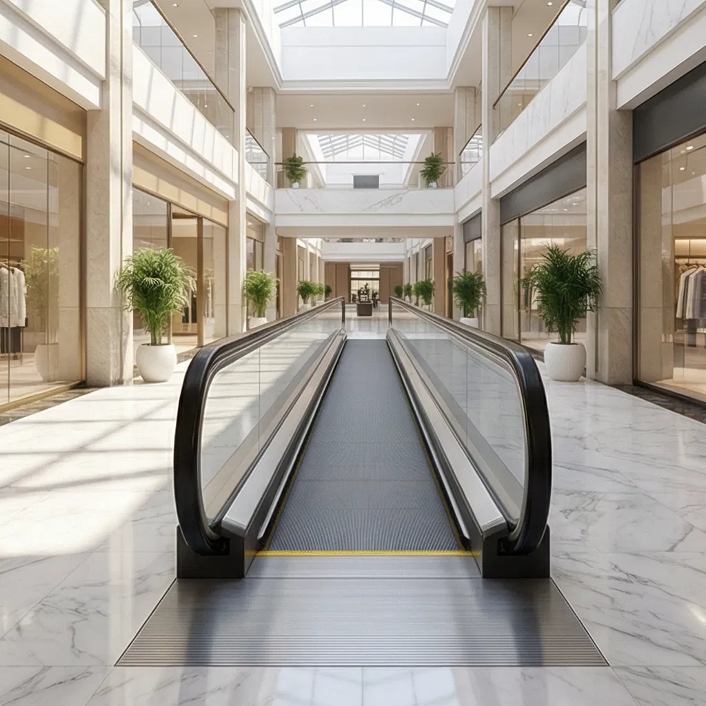 Customizable Step Road Linear Moving Walkway for Indoor Transportation
