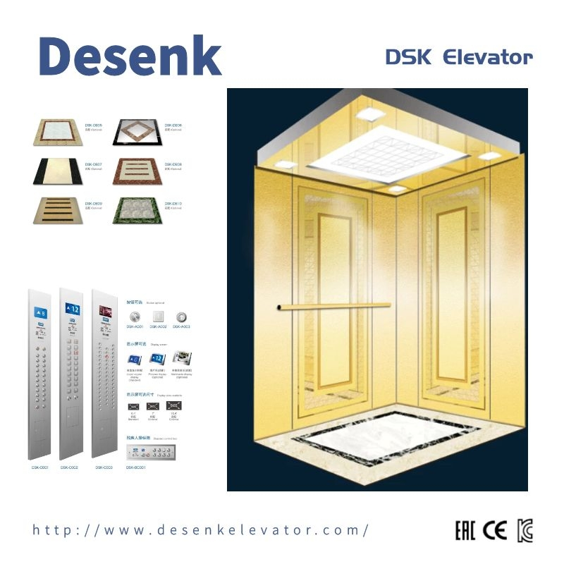 800kg Building Passenger Lift Elevator Home Elevator with Small Machine Room