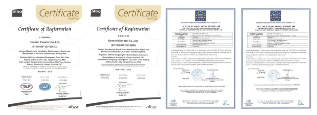 Vvvf Function Champagne Gold Mirror Passenger Elevator with Small Machine Room