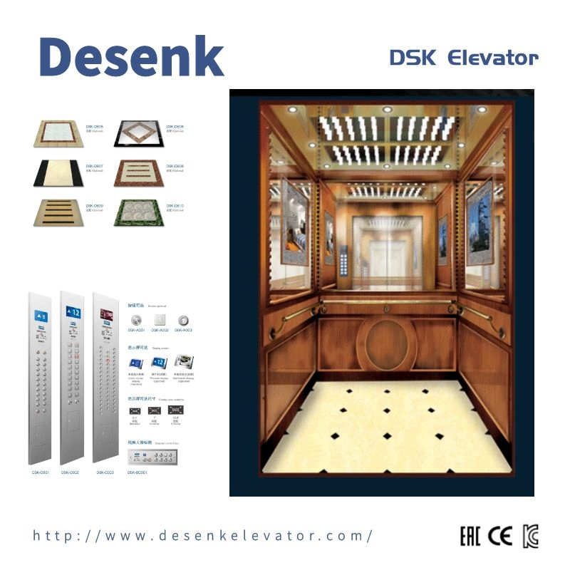 800kg Building Passenger Lift Elevator Home Elevator with Small Machine Room