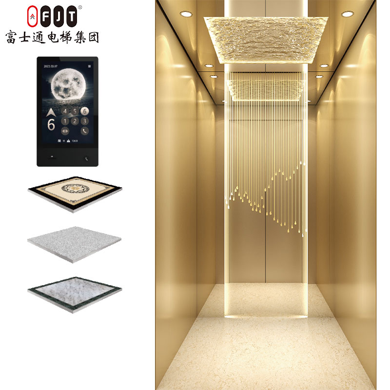 Fujithrough Energy-Saving Traction Type Lightweight Vvvf Villa Lift for Luxury Villa