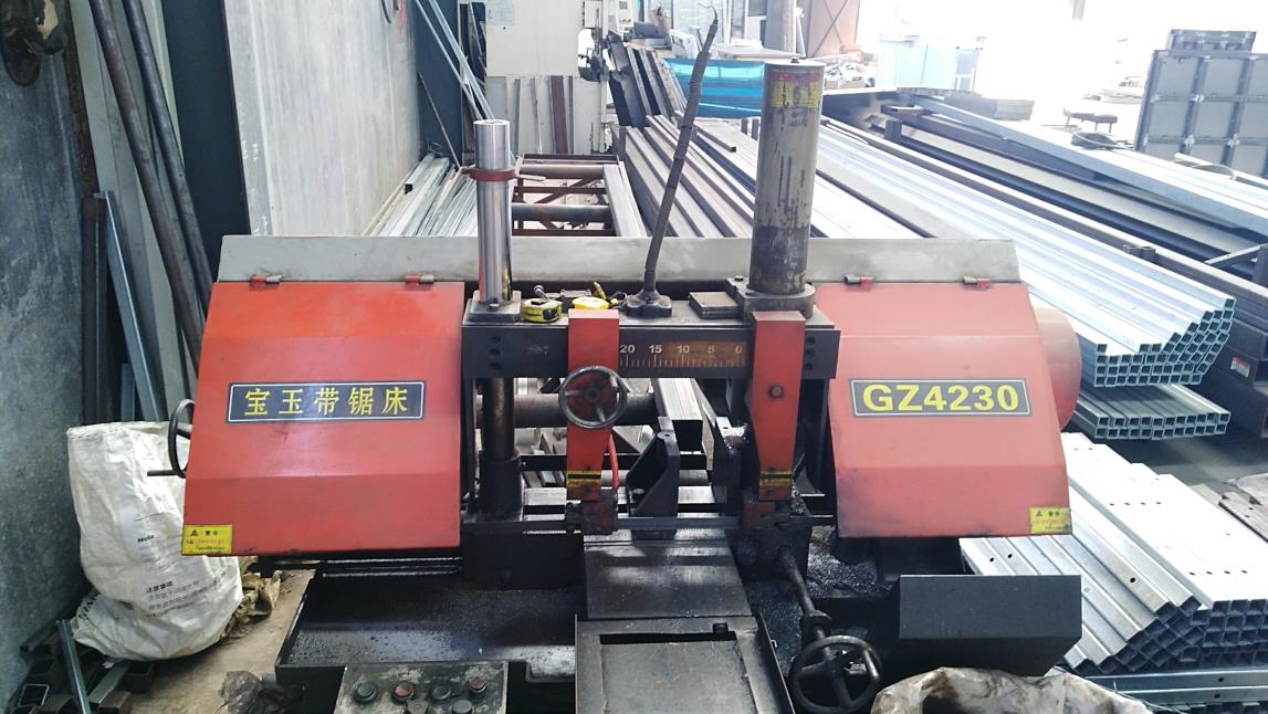 Sawing machine used in Vanguard Lift elevator component manufacturing