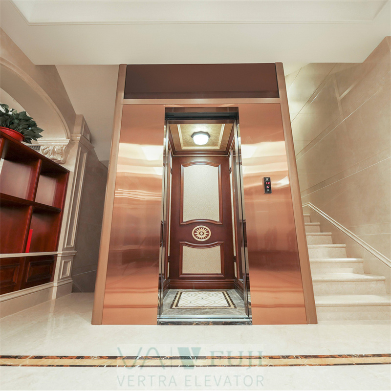Machine Room-Less Electric Traction Passenger Residential Elevator Luxury Villa House Lift Price