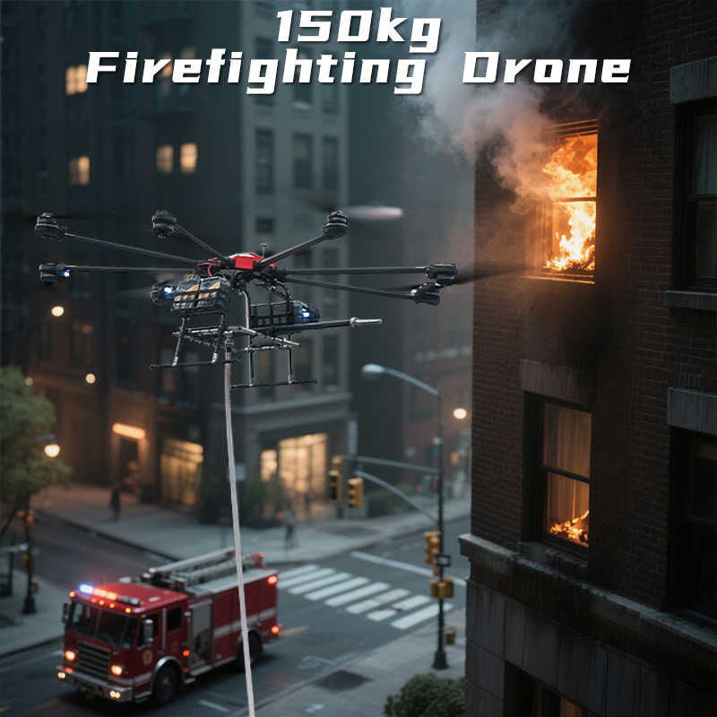150kg Large Capacity Extinguisher Bomb Water Gun Hose Multi Mounting Design Firefighting Drones Long Range Drone Fire Fighting for Firing Fighters