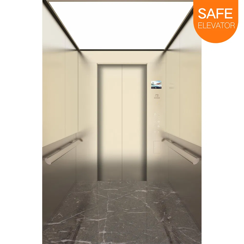 Gearless Machine Roomless 8 Passenger Elevator Residential Elevator