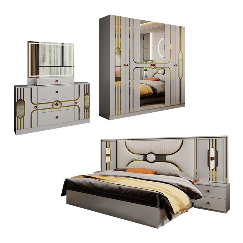 Foshan Wholesale House Modern King Size Hotel Bed Room Sets Double Wooden Frame Storage Full Contemporary Home Luxury Bedroom Set Furniture