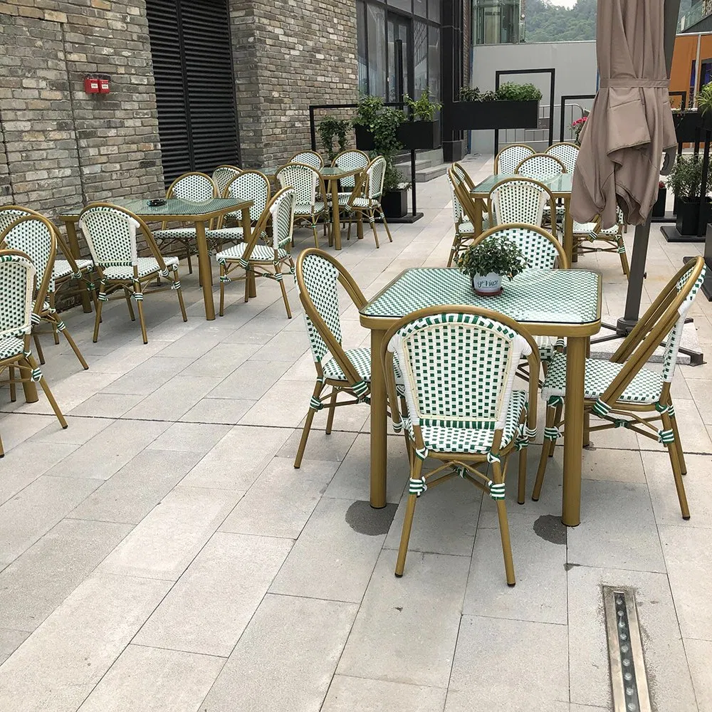 Modern Outdoor Cafe Table Chair Garden Sets Aluminum Restaurant Rattan Furniture