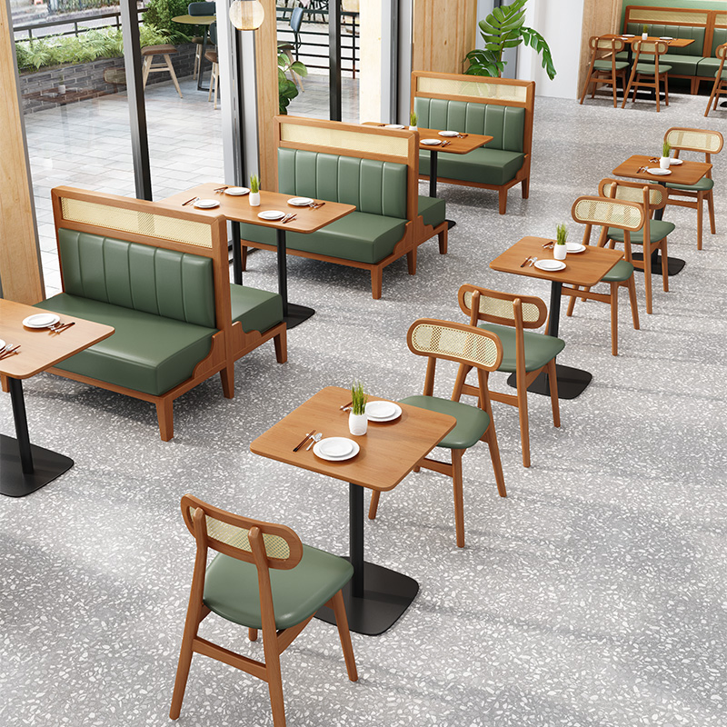 Cafe S U Shape Curved Wood Sofa Dining Booth Seating Restaurant Furniture