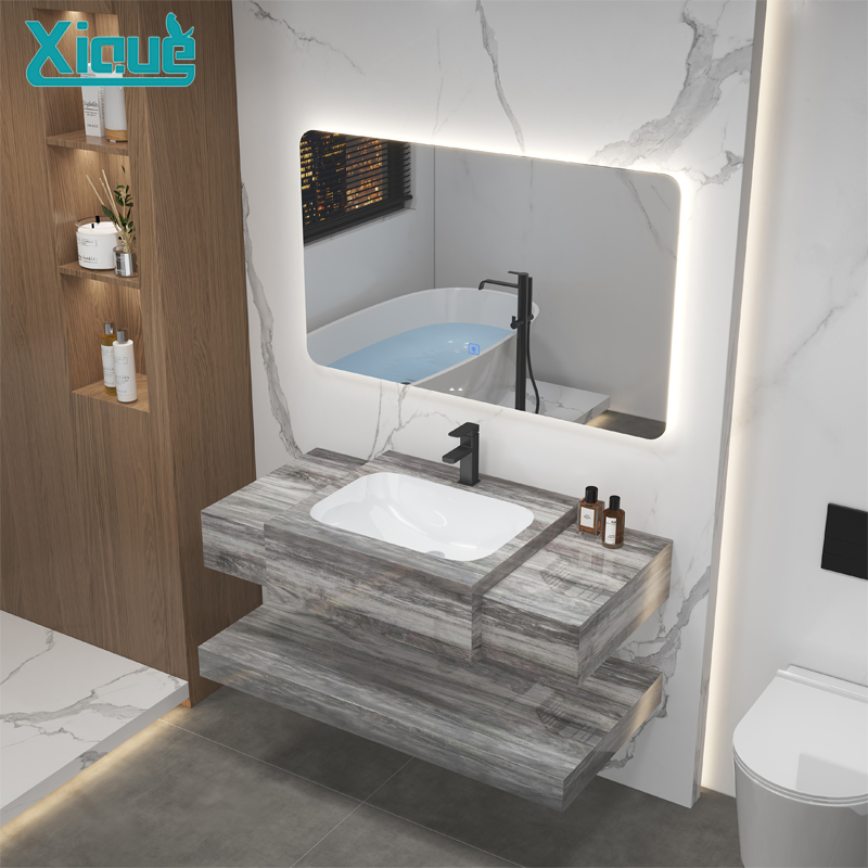 Stylish Wall-Mounted Bath Open Storage Cabinet Vanity Sink Classical Bathroom Furniture