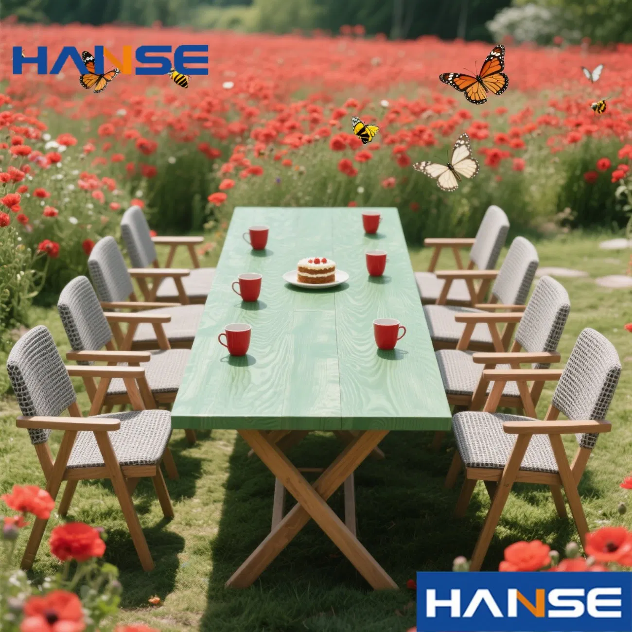 Dubai Nordic Restaurant Cafe Furniture Luxury Aluminum Outdoor Dining Set Furniture