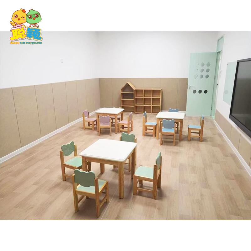 Natural Wood Theme Baby Kids Daycare Children Table and Chair Customized Toddler Kindergarten Preschool Furniture for Nursery Classroom Used