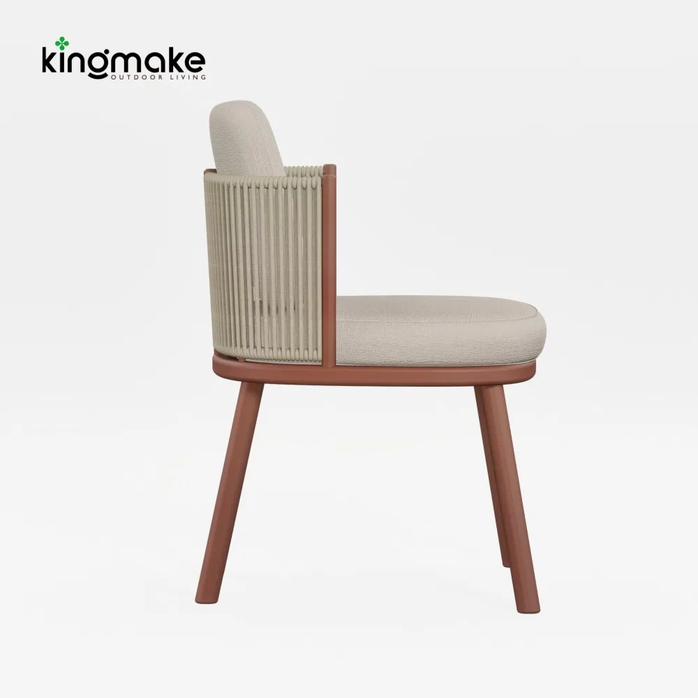Modern Cafe Dining Chair Hand-Woven Rope Outdoor Garden Furniture for Patio Restaurant Used