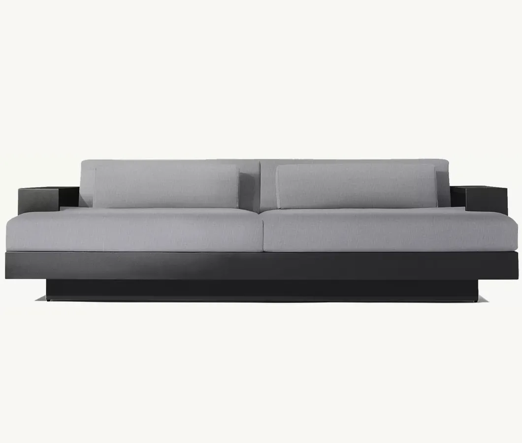 Modern Hotel Outdoor Lounge Sofa Set L-Shape Aluminum Garden Patio Furniture