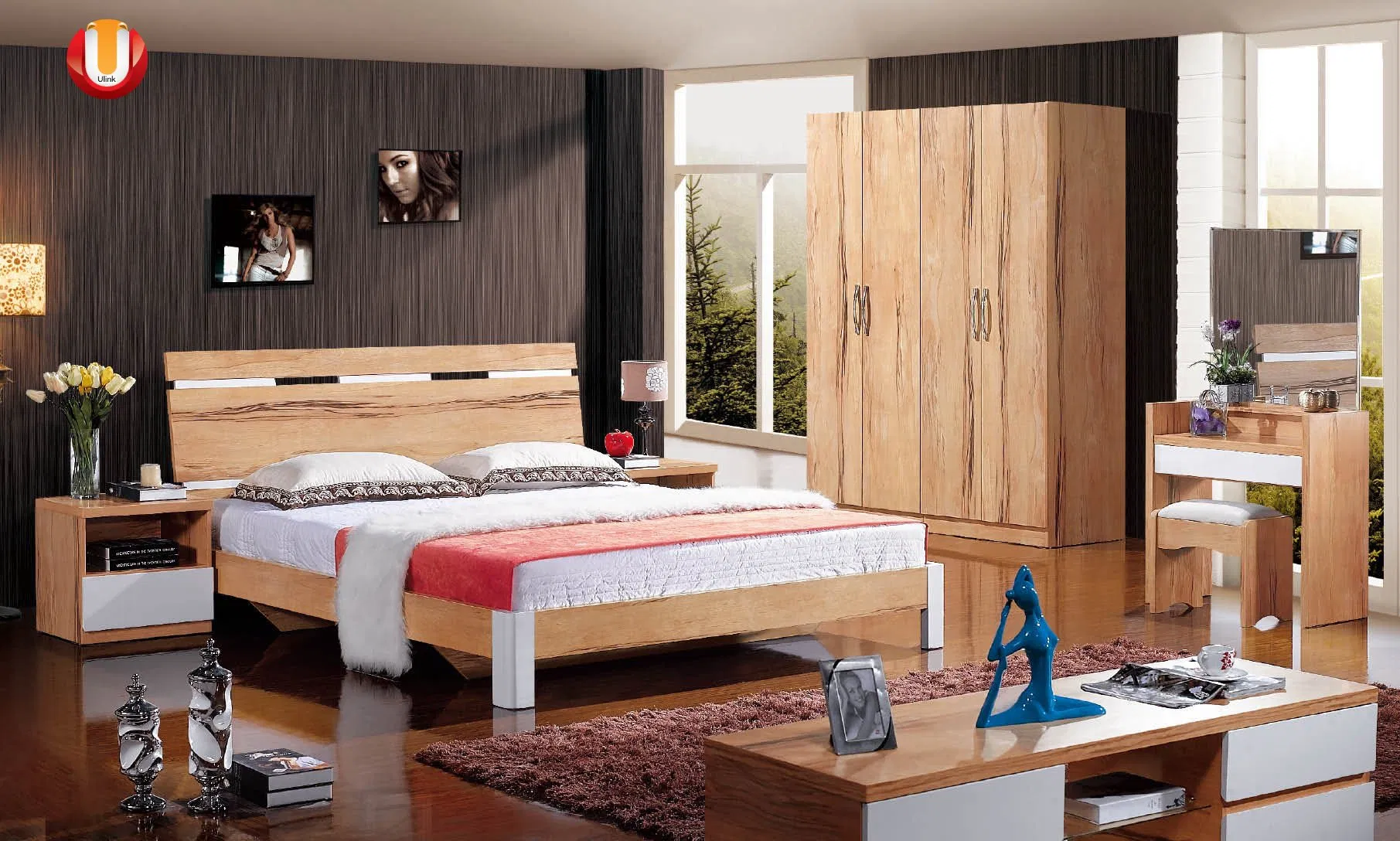 Custom Factory Modern 5 Star Hotel Room Decor Ideas Luxury Interior Design Wooden Bedroom Furniture Set