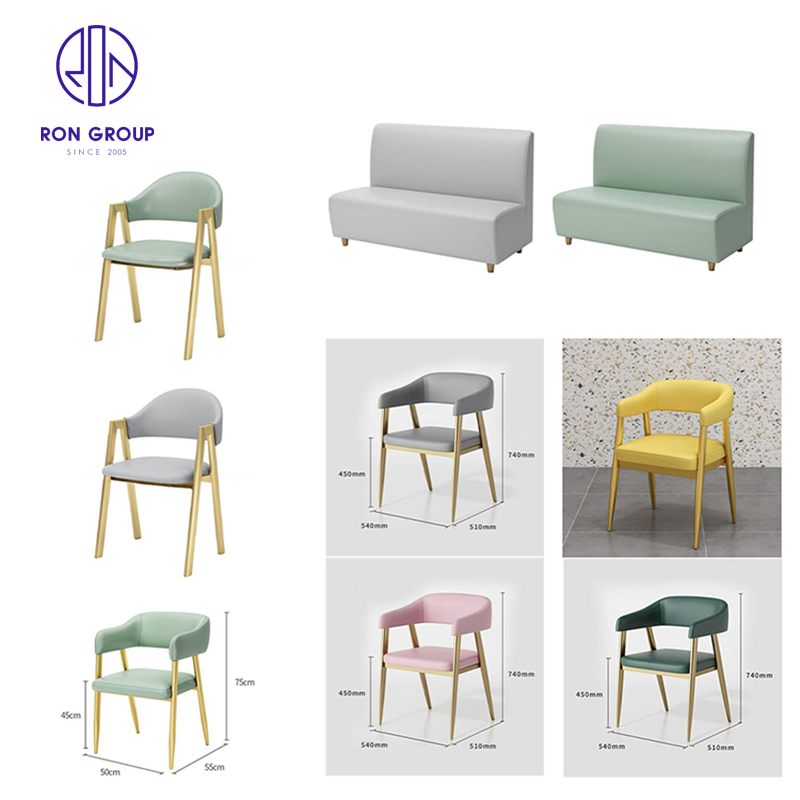 Custom Modern Australia Cafeteria Marble Coffee Shop Table Leather Chair Booth Seating Cafe Restaurant Furniture