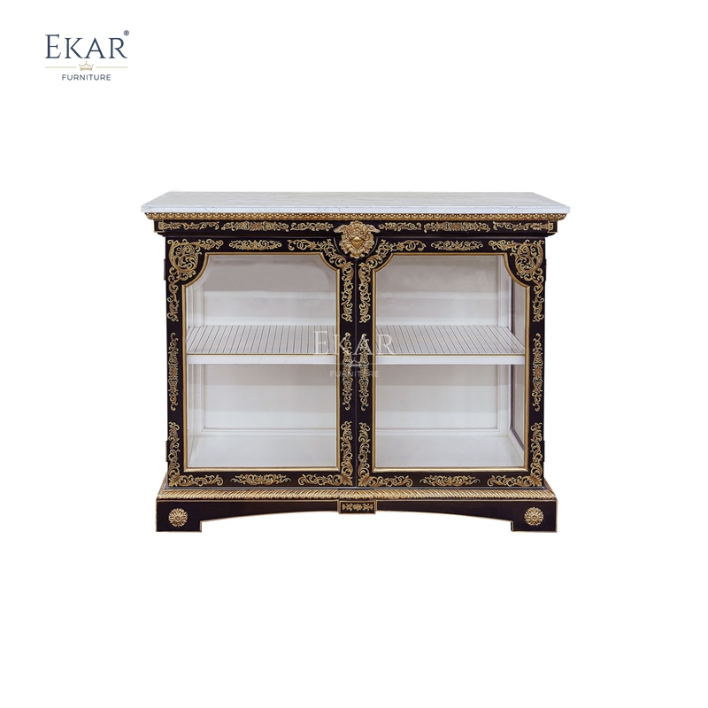 Royal Versailles Gilded Entryway Console Luxury American Classical Hallway Cabinet by Ekar Furniture