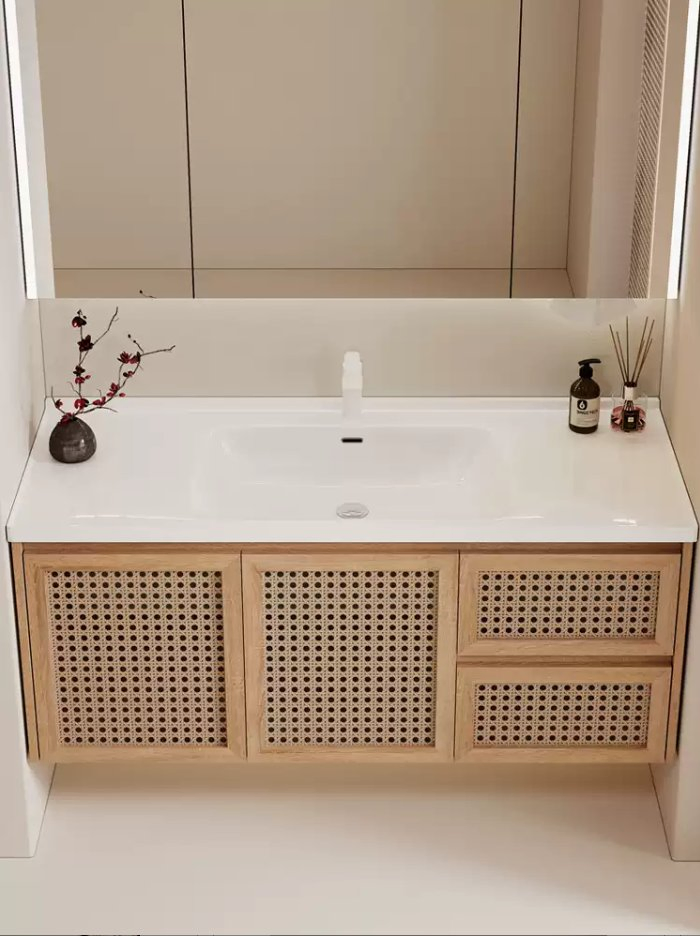 Wholesale Luxury Modern Wooden Wall Bathroom Ceramic Wash Bath Basin Sink Home Furniture