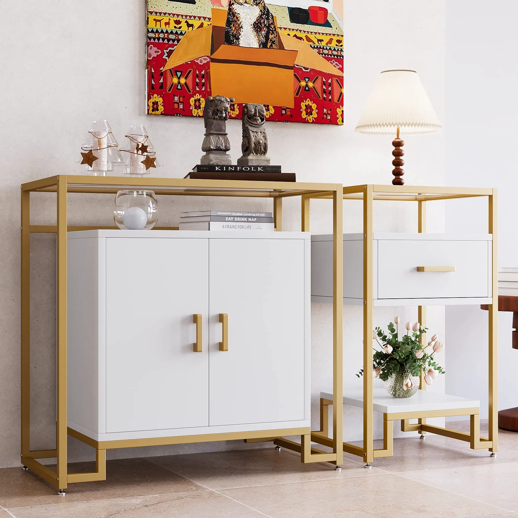 Cabinet, for Kitchen, Bedroom, Hallway, Entryway, Office, White