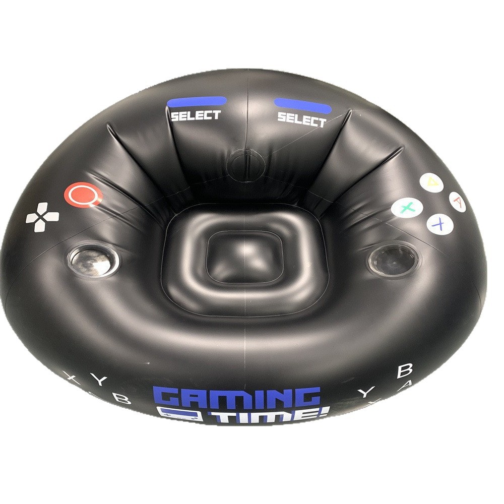 Modern Black Style E-Sports Inflatable Chair PVC Inflatable Game Sofa Furniture With Cup Holder Foldable Design