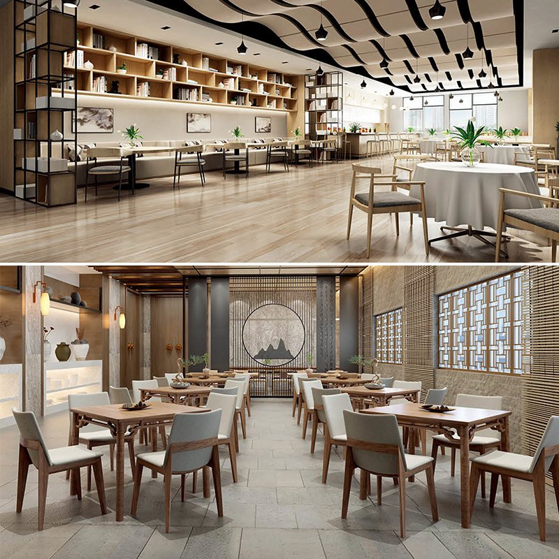 Elderly Activity Center Public Area Dining Room Tables Set Antibacterial Healthcare Hospital Wooden Furniture