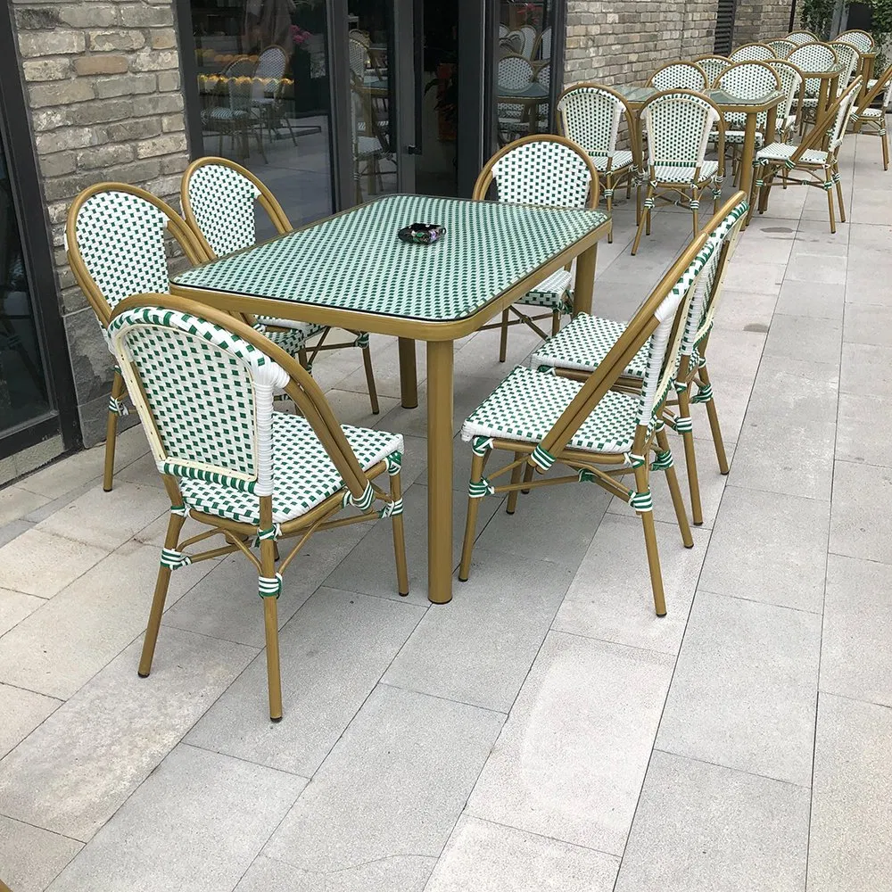 Modern Outdoor Cafe Table Chair Garden Sets Aluminum Restaurant Rattan Furniture