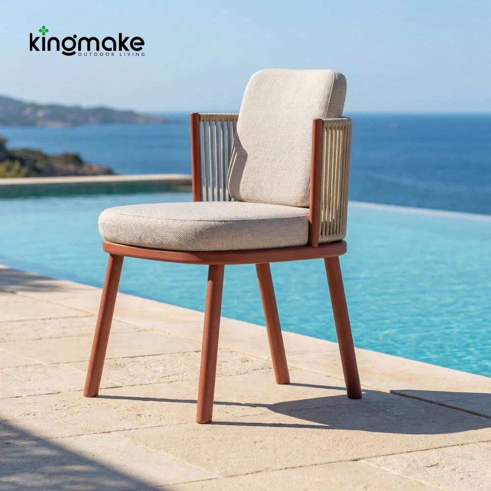 Modern Cafe Dining Chair Hand-Woven Rope Outdoor Garden Furniture for Patio Restaurant Used