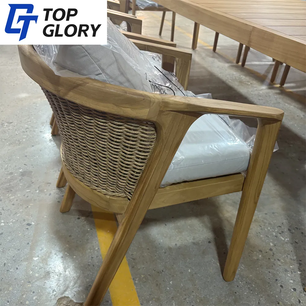Tg Customized Solid Teak Wooden or Aluminum Weather Resistant Outdoor Dining Set Gardens Foshan Patio Furniture for 6-12 Hotel Villa Park Courtyard