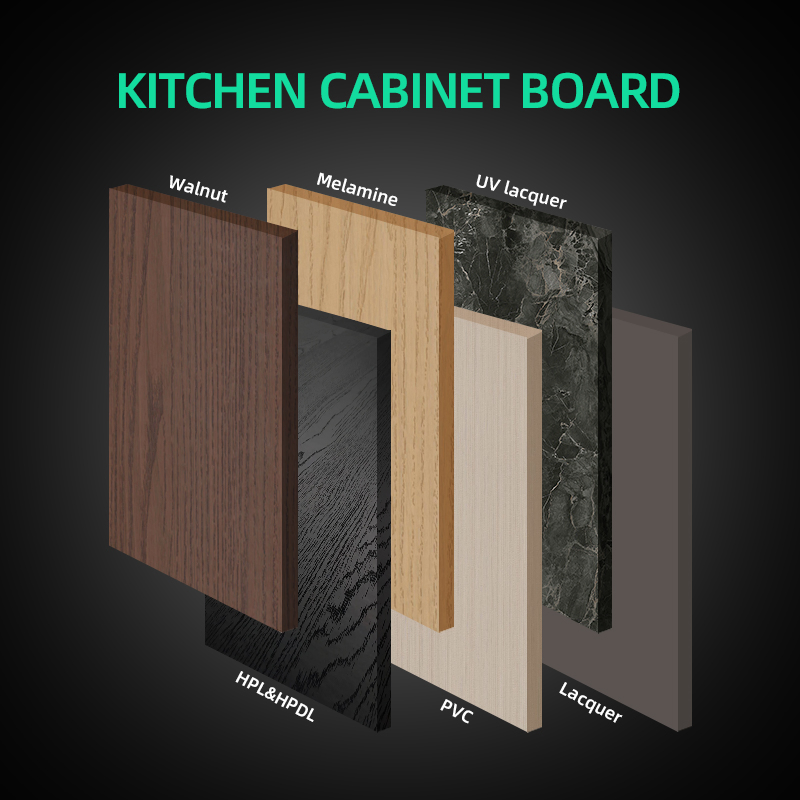 AIS 2025 Modural Commercial High Wood Color Gloss Solid Wood Veneer Kitchen Cabinet Set Custom Kitchen Furniture with Island