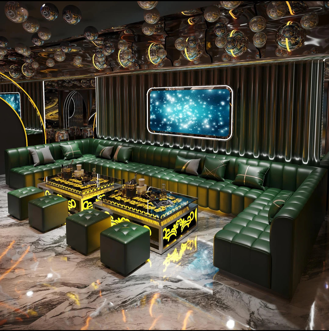 OEM Bar KTV Sofa Nightclub Business Club Music Hall Party Room Private Room Clear Bar U-shaped L-shaped Deck Tea Table