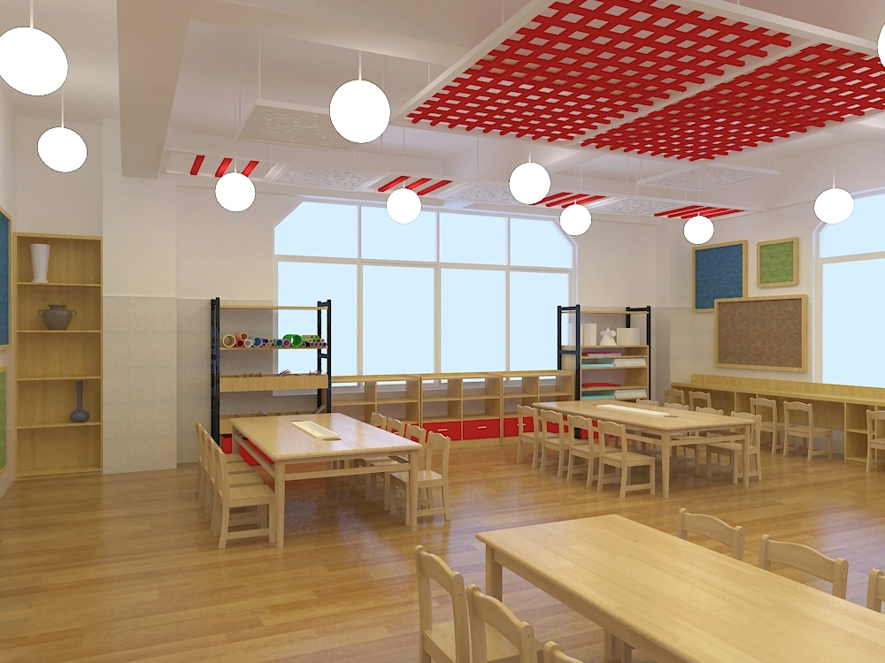 Children School Furniture, Square Solid Wood Kids Table Furniture for Kids, Preschool and Nursery Furniture, Kindergarten Classroom Student Table Furniture